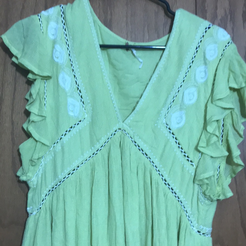 Free People lime green tunic size M - Picture 2 of 6